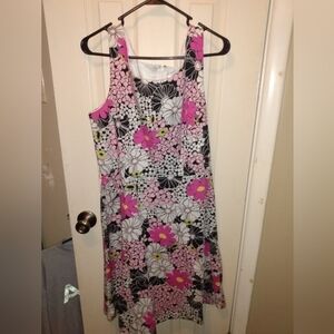 Sleeveless Floral Print Dress Size 16
